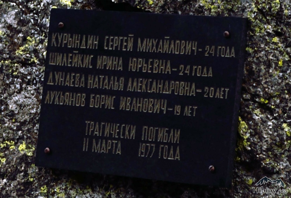 Памятник четверым погибшим на перевале Северный Чорргор